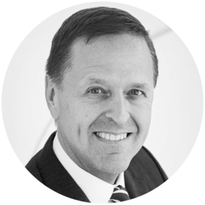 Black and white circular photo of Paul Schreier, a Wellcome Leap Director.